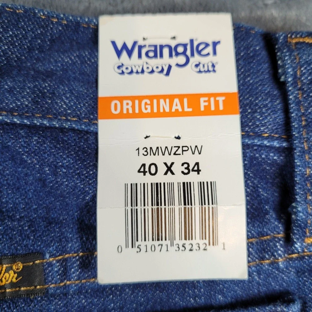 Wrangler Cowboy Cut Original Fit‎ Jeans Mens 40x34 Blue Denim 13MWZPW New